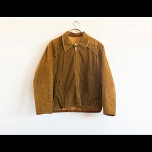 Vintage 1950s 1960s Wide Whale Corduroy Jacket / Zip up / Size Large- XL